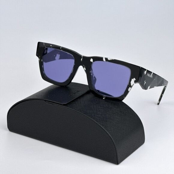 NEW Prada PRA06S 15O50B Tortoise Black Violet Mirror Square Unisex Sunglasses - Picture 1 of 12